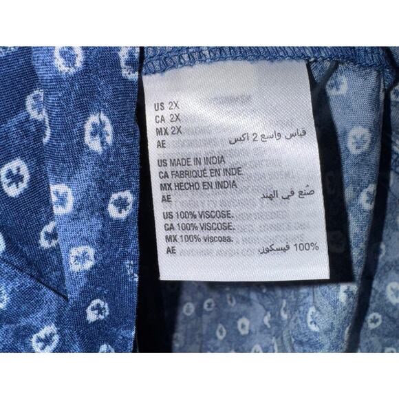 NWT Style & Co Long Crop Button Up Shirt Women's 2X Tie Front Vacation Beach - Picture 7 of 7